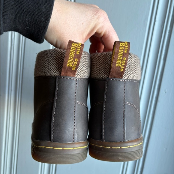 Dr Martens Maelly Brown Leather Ankle Boots Womens Size 7 Padded Collar Doc - Picture 3 of 10